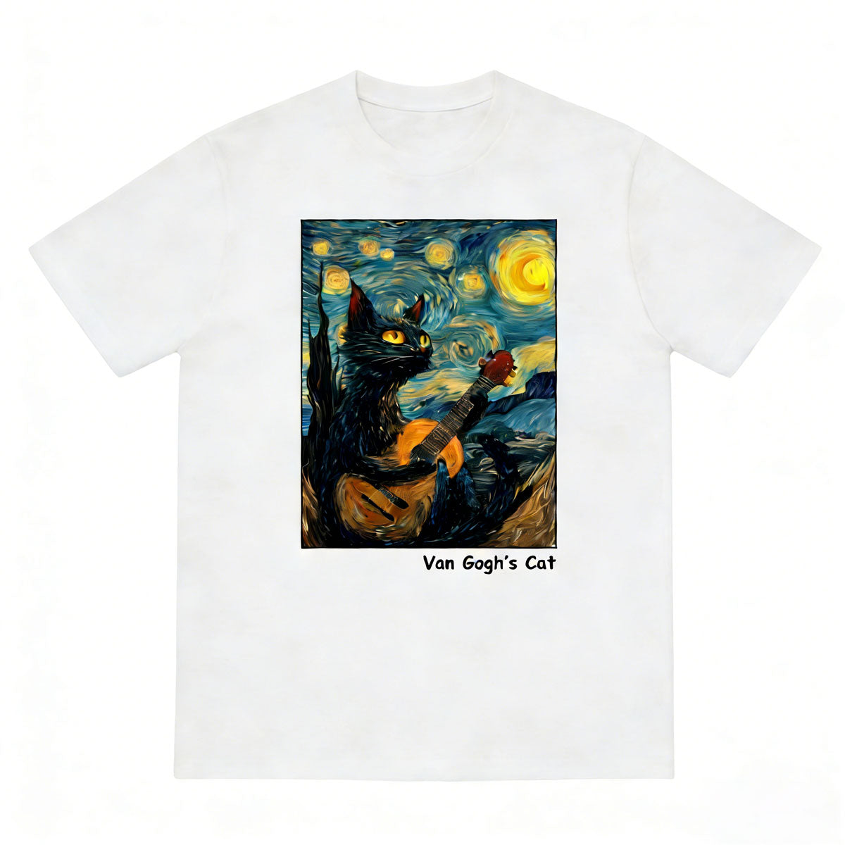 Van Gogh's Cat In Starry Night T-shirt