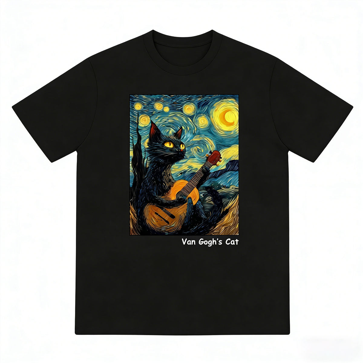 Van Gogh's Cat In Starry Night T-shirt