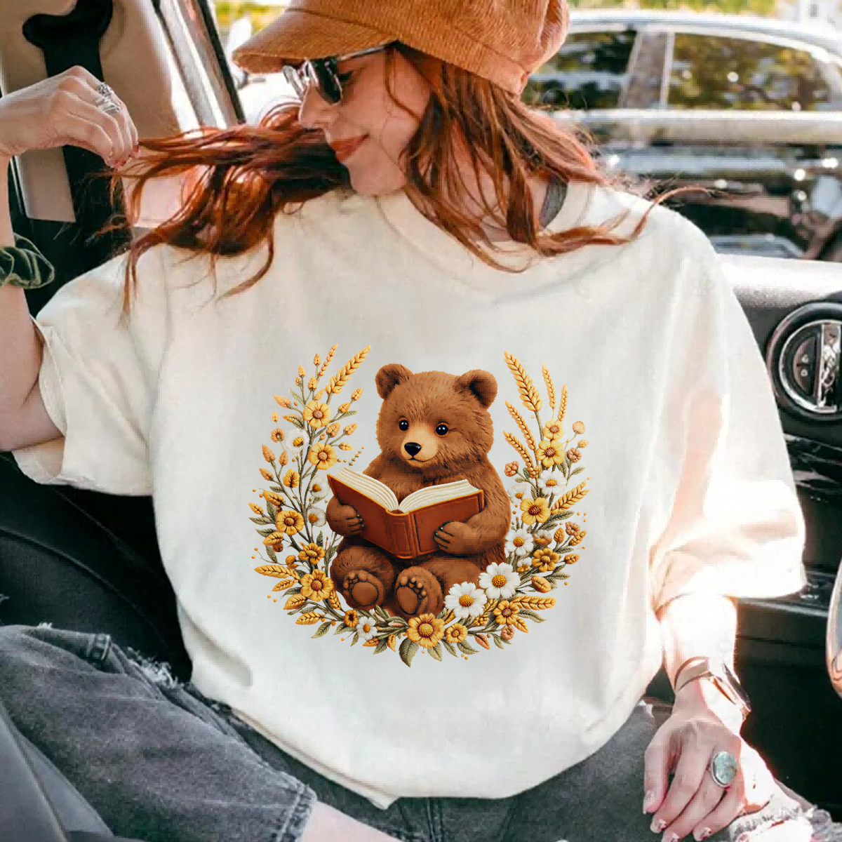 A Reading Book Bear Casual T-shirt