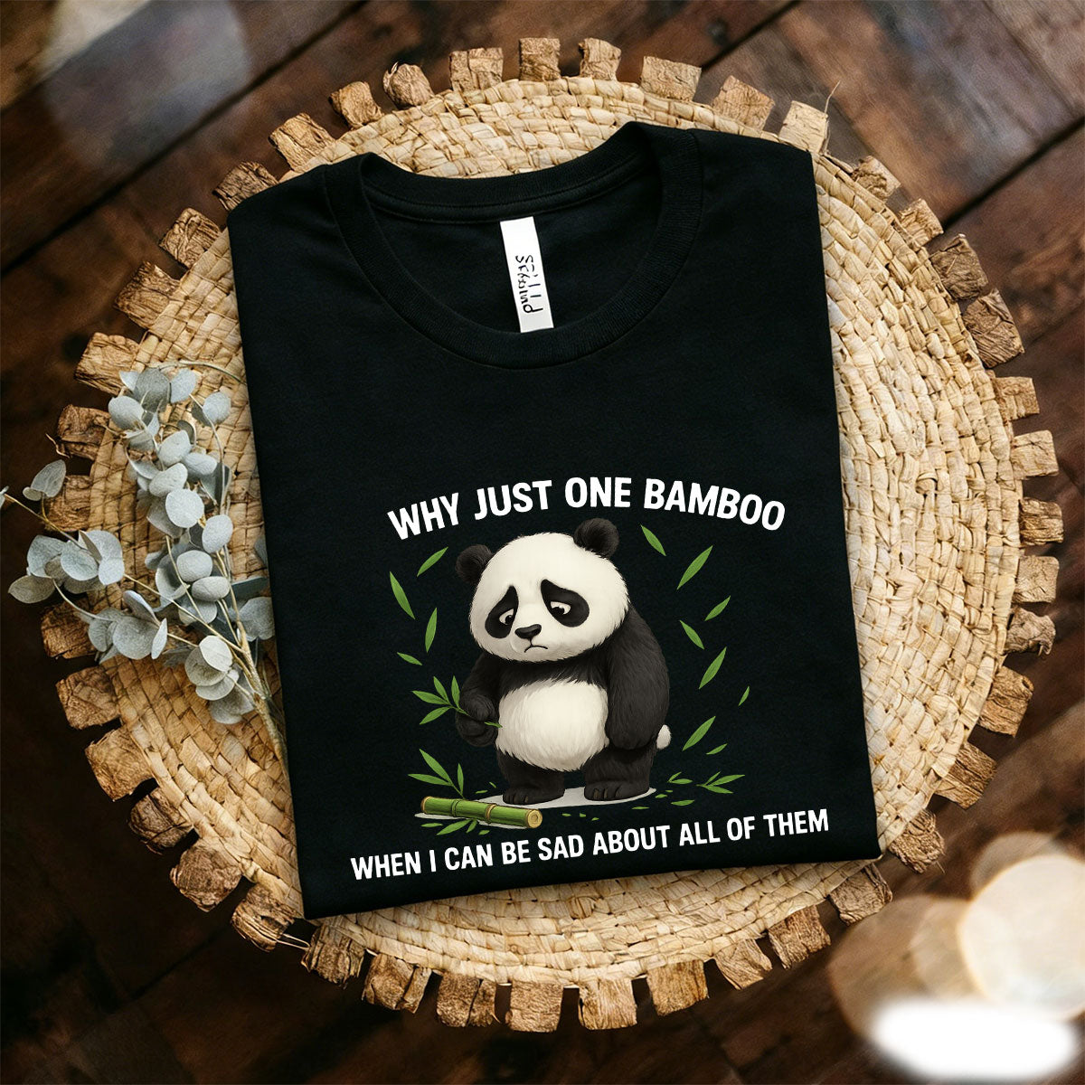 Panda and Bamboo Cotton Casual T-shirt